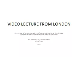 VIDEO  LECTURE FROM LONDON
