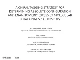 A CHIRAL TAGGING STRATEGY FOR DETERMINING ABSOLUTE CONFIGURATION AND ENANTIOMERIC EXCESS