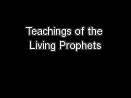 Teachings of the Living Prophets
