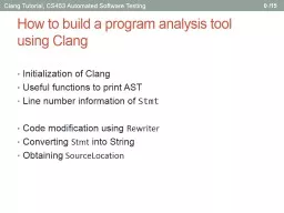 How to build a program analysis tool using Clang