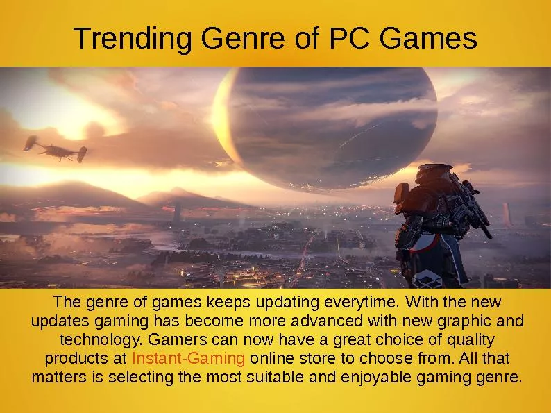 Trending Genre of PC Games