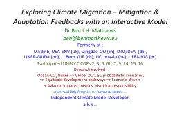 Exploring  Climate Migration – Mitigation & Adaptation Feedbacks