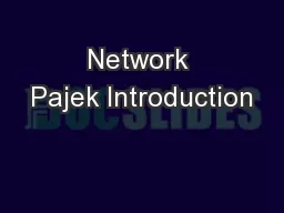 Network Pajek Introduction