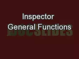 Inspector General Functions