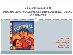 Lesson activity: promoting vocabulary development using cognates