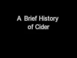A  Brief History of Cider