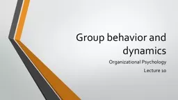 Group behavior and dynamics