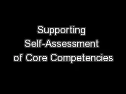 Supporting Self-Assessment of Core Competencies