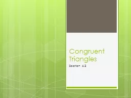 Congruent Triangles Section 4.2