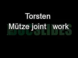 Torsten Mütze joint   work