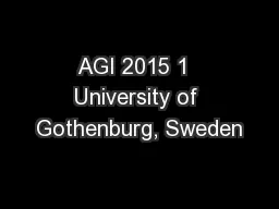 AGI 2015 1  University of Gothenburg, Sweden