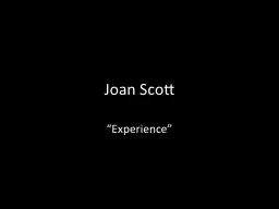 Joan Scott “Experience”