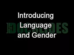 Introducing Language and Gender