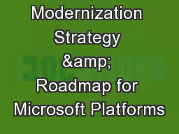 Modernization Strategy & Roadmap for Microsoft Platforms