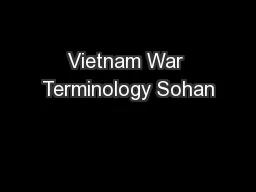 Vietnam War Terminology Sohan