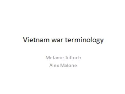 Vietnam war terminology Melanie Tulloch