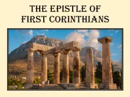 The Epistle of First Corinthians