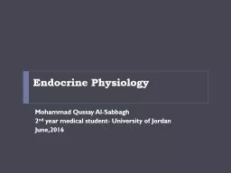 Endocrine Physiology Mohammad Qussay Al-Sabbagh
