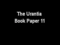 The Urantia Book Paper 11