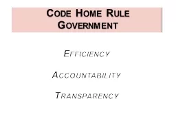 Code Home  Rule Government