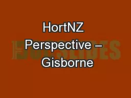 HortNZ Perspective –  Gisborne
