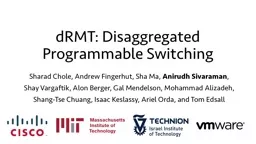 dRMT : Disaggregated Programmable Switching