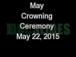 May Crowning Ceremony May 22, 2015