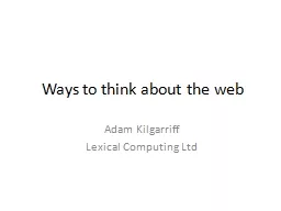 Ways to think about the web