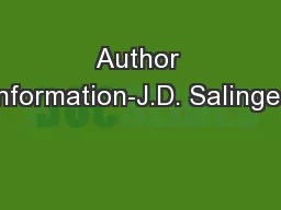 Author Information-J.D. Salinger