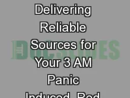 Databases Crash Course Delivering Reliable Sources for Your 3 AM Panic Induced, Red Bull
