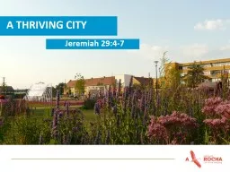 A  THRIVING CITY  Jeremiah 29:4-7
