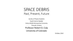 SPACE DEBRIS Past, Present, Future