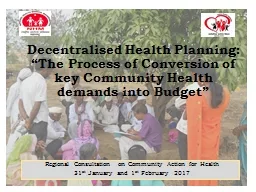 Decentralised Health Planning: