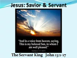 Jesus: Savior & Servant