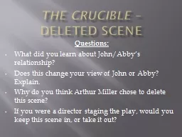 The Crucible  –  deleted scene