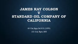 James ray  colson v standard oil company of