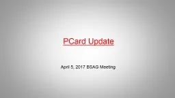 PCard Update    May 11,
