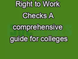 Right to Work Checks A comprehensive guide for colleges