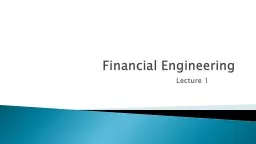 Financial Engineering Lecture 1