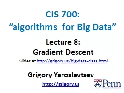 CIS 700:  “algorithms for Big Data”