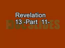 Revelation  13 -Part  11-