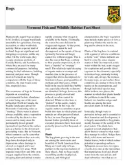 Bogs Vermont Fish and Wildlife Habitat Fact Sheet Many
