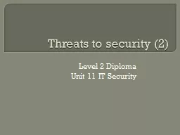 Threats to security (2) Level 2 Diploma