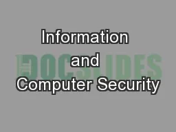 Information and Computer Security