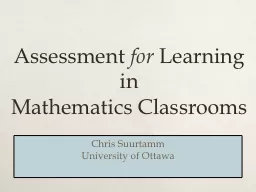 Assessment  for  Learning in