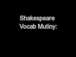 Shakespeare Vocab Mutiny: