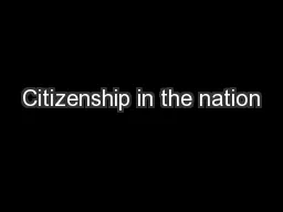 Citizenship in the nation