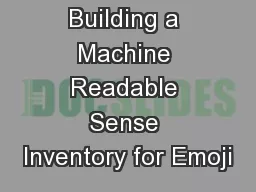 EmojiNet: Building a Machine Readable Sense Inventory for Emoji