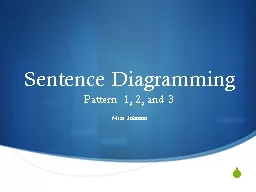 Sentence Diagramming Pattern 1, 2, and 3