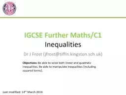 IGCSE Further Maths/C1  Inequalities